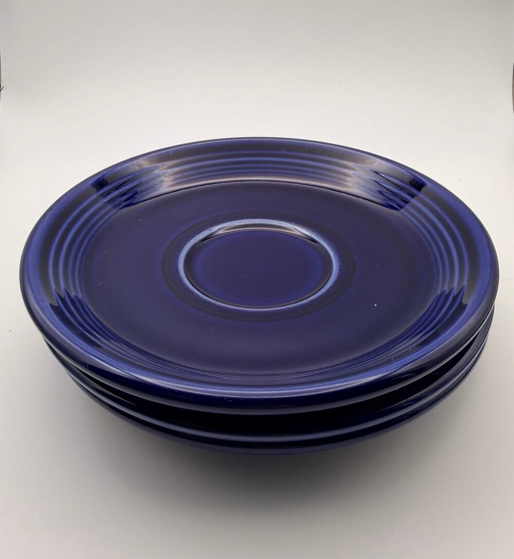 Lot of 3 Fiesta Ware Plates Cobalt Blue Dessert Size